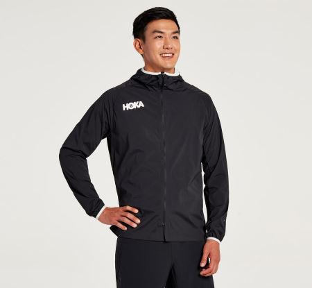 Hoka One One Full-Zip Wind Jacket - Top Barbati Negrii | RO-omvwHoR